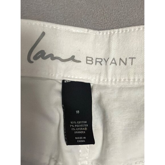 Lane Bryant Womens White Genius Fit Capri Jeans Size 18 Cotton Blend Back Pocket - Picture 5 of 8